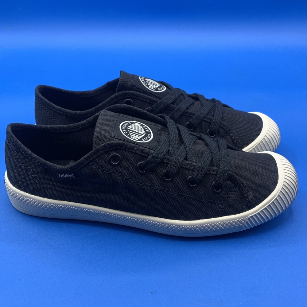 Palladium Black Flex Lace Casual Flat Sneaker Shoes Women's Size US 6